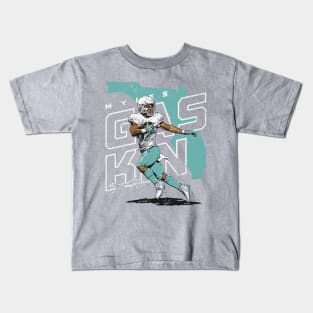 Myles Gaskin Miami Player Map Kids T-Shirt